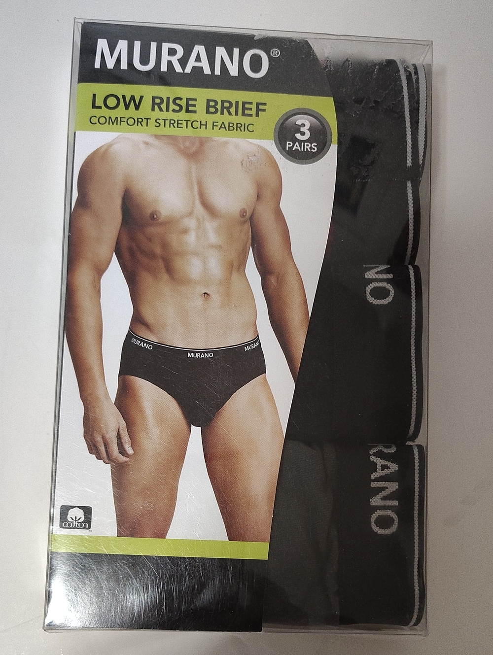Murano  Low-Rise Men's Briefs -3 Pack -Size M 32-34